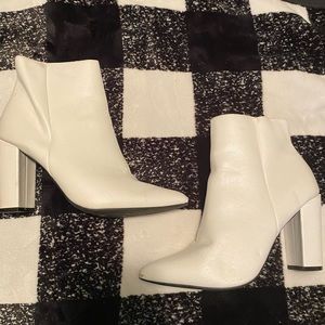 White heeled boots